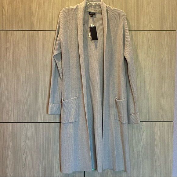 The Limited Long Open Front Grey Cardigan Duster Size M Medium NWT - Picture 1 of 8
